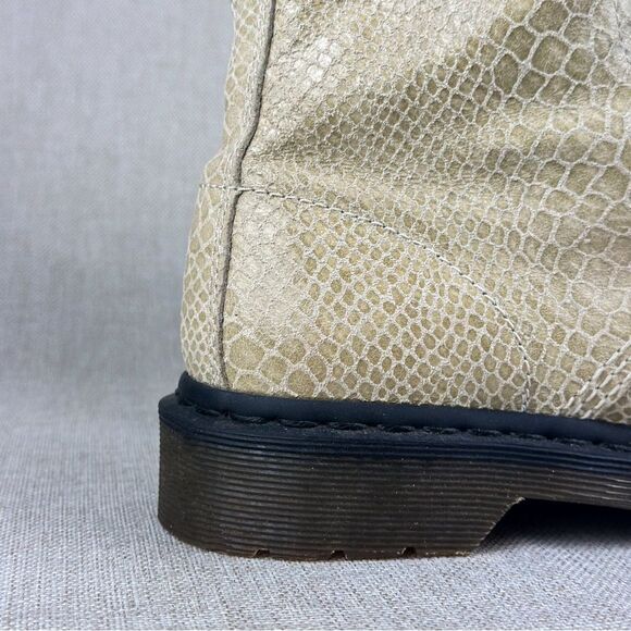 Dr. Martens Womens 1460W Tan Suede Snakeskin Combat Pascal Boots Size Women US 9 - Picture 10 of 16